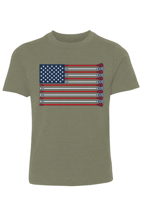 Lacrosse Flag Youth Cotton Crew