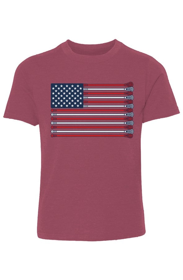 Lacrosse Flag Youth Cotton Crew