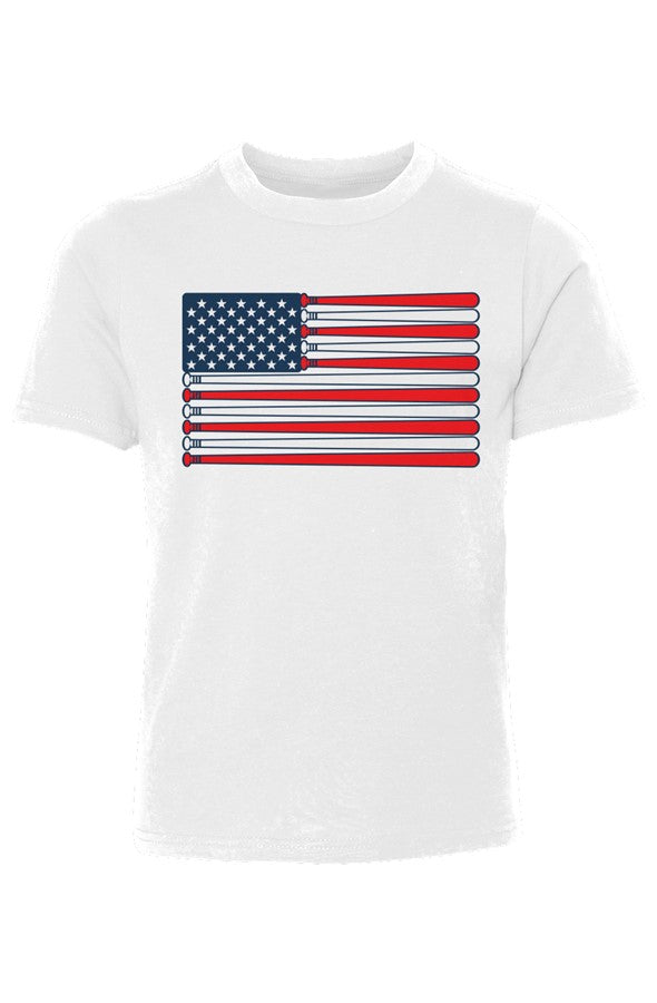 Baseball Flag Youth Cotton Crew