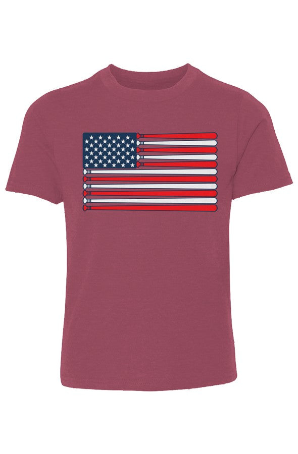 Baseball Flag Youth Cotton Crew
