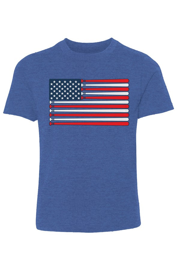 Baseball Flag Youth Cotton Crew